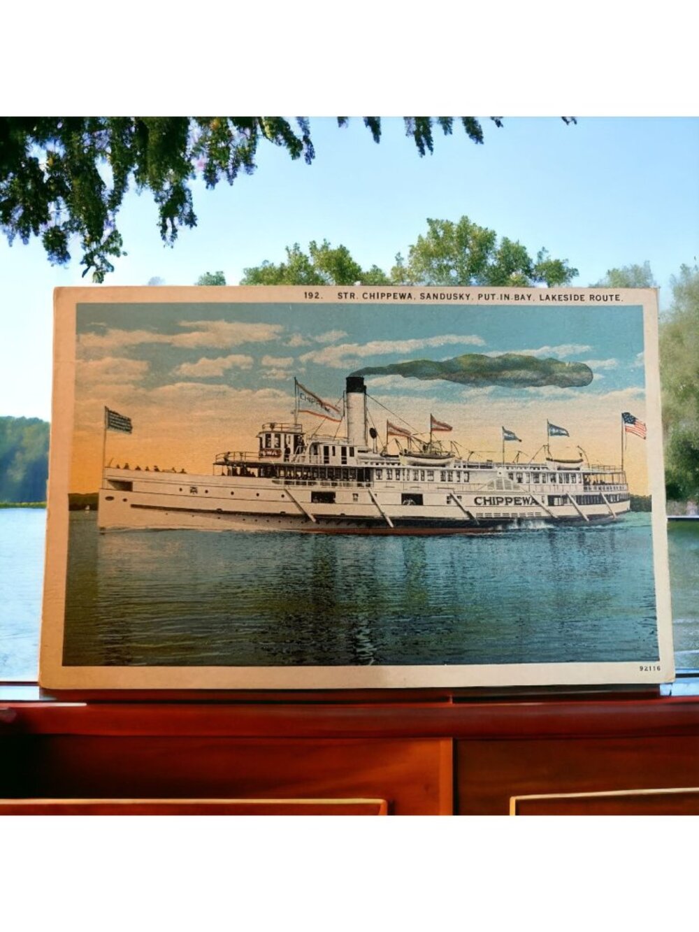 Vintage STR Chippewa Sandusky OH Put-In-Bay Steamer Postcard